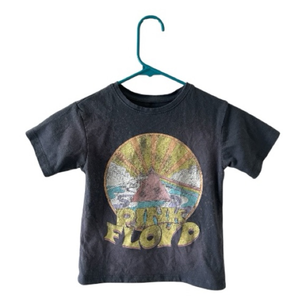 Pink Floyd Bleach Dyed Graphic Tee XS 4/5 Youth Prism Band Shirt